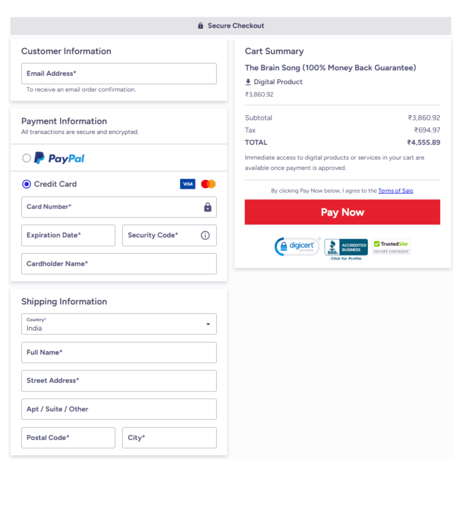 Official purchase page for The Brain Song digital audio program